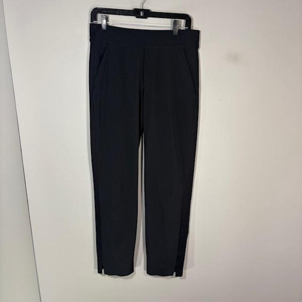 Athleta Pants Womens 6 Black Knit Ankle Tapered Pull On Stretch Travel Comfort